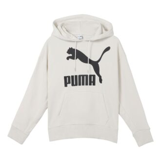 (WMNS) Classics Logo Printing Hoodie Grey