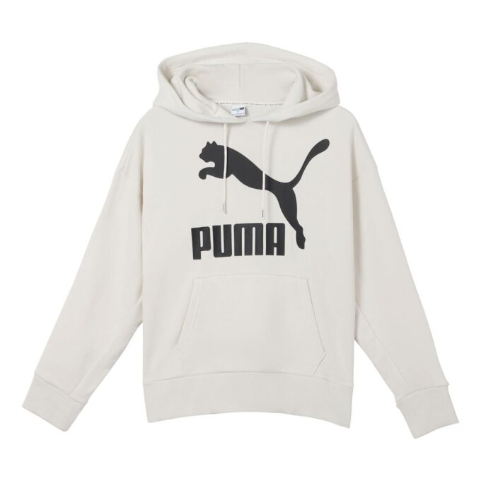 (WMNS) Classics Logo Printing Hoodie Grey