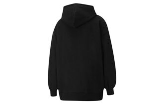 (WMNS) Classics Oversized Logo Printing Hoodie Black
