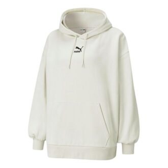 (WMNS) Classics Oversized logo Printing Plus Fleece Keep Warm Hoodie Grey