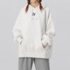 (WMNS) Classics Oversized logo Printing Plus Fleece Keep Warm Hoodie Grey