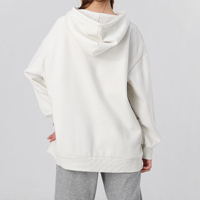 (WMNS) Classics Oversized logo Printing Plus Fleece Keep Warm Hoodie Grey