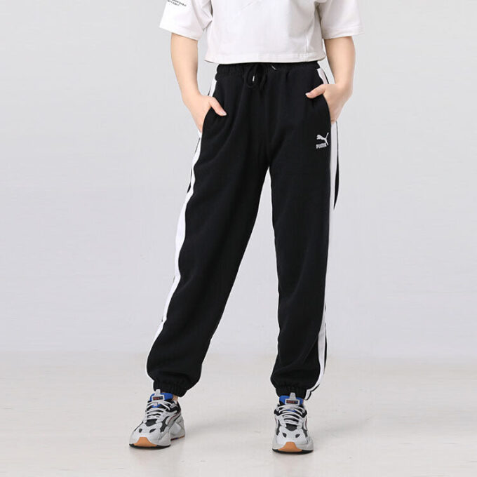 (WMNS) Classics Relaxed Joggers Logo Printing Sports Trousers Black