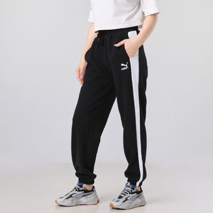 (WMNS) Classics Relaxed Joggers Logo Printing Sports Trousers Black
