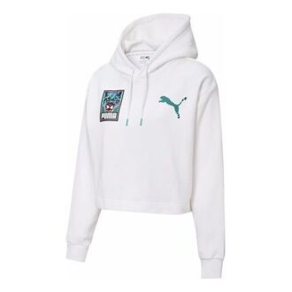 (WMNS) Claw Pack Logo Hoodie “White Blue”