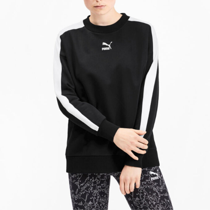 (WMNS) Crew Neck Jumper Sweater “Black White”
