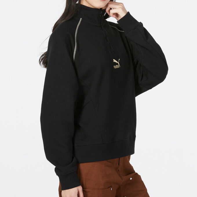 (WMNS) Das Cc Graphic Half-Zip Crew “Black”
