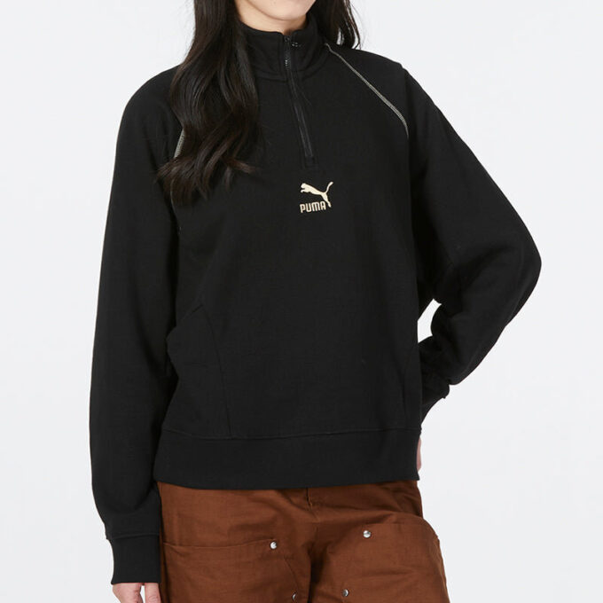 (WMNS) Das Cc Graphic Half-Zip Crew “Black”