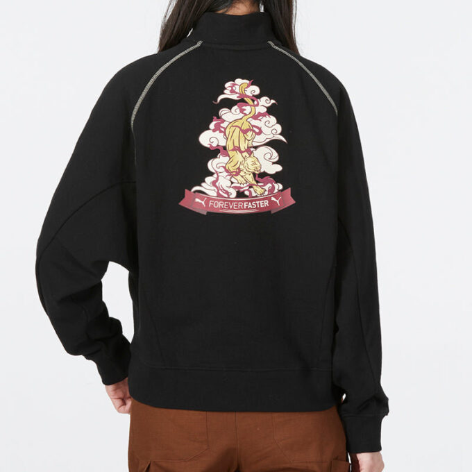 (WMNS) Das Cc Graphic Half-Zip Crew “Black”