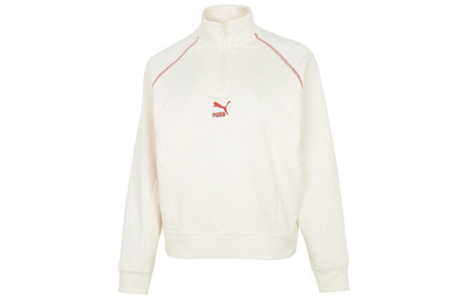 (WMNS) Das Cc Graphic Half-Zip Crew “White”