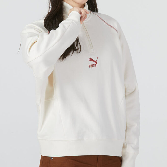 (WMNS) Das Cc Graphic Half-Zip Crew “White”