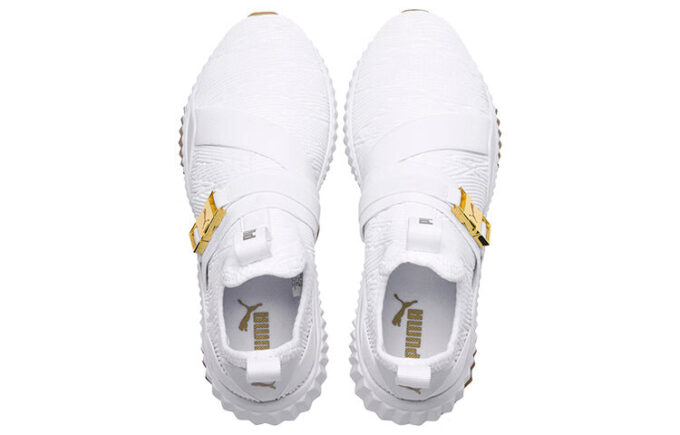 (WMNS) Defy Varsity Mid “White Metallic Gold”