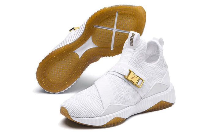 (WMNS) Defy Varsity Mid “White Metallic Gold”