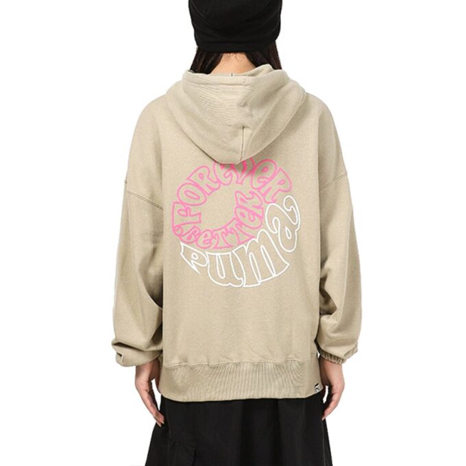 (WMNS) Downtown Graphic Hoodie Breathable Letter Printing Long Sleeve Khaki