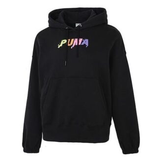 (WMNS) Downtown Printing Logo Hoodie Black