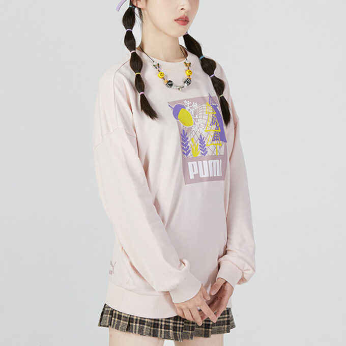 (WMNS) FF Bubble Sleeve Crew Neck Sweatshirt “Pink”