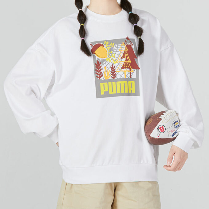 (WMNS) FF Bubble Sleeve Crew Neck Sweatshirt “White”