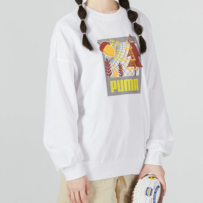 (WMNS) FF Bubble Sleeve Crew Neck Sweatshirt “White”