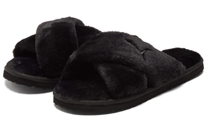 (WMNS) Fluff X Strap Slide “Black”