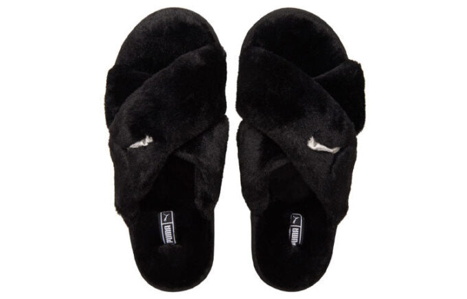 (WMNS) Fluff X Strap Slide “Black”