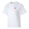 (WMNS) Graphic Casual T-Shirt “White Pink”