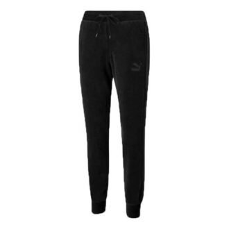 (WMNS) Iconic Embroidery Logo Knitting Trousers Black