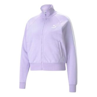 (WMNS) Iconic T7 Embroidery Logo Stand-up Collar Jacket Purple
