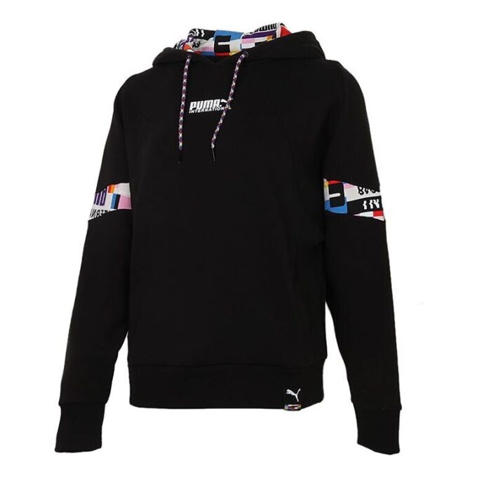 (WMNS) International Hoodie “Black White”