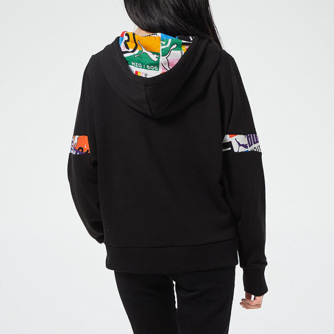 (WMNS) International Hoodie “Black White”