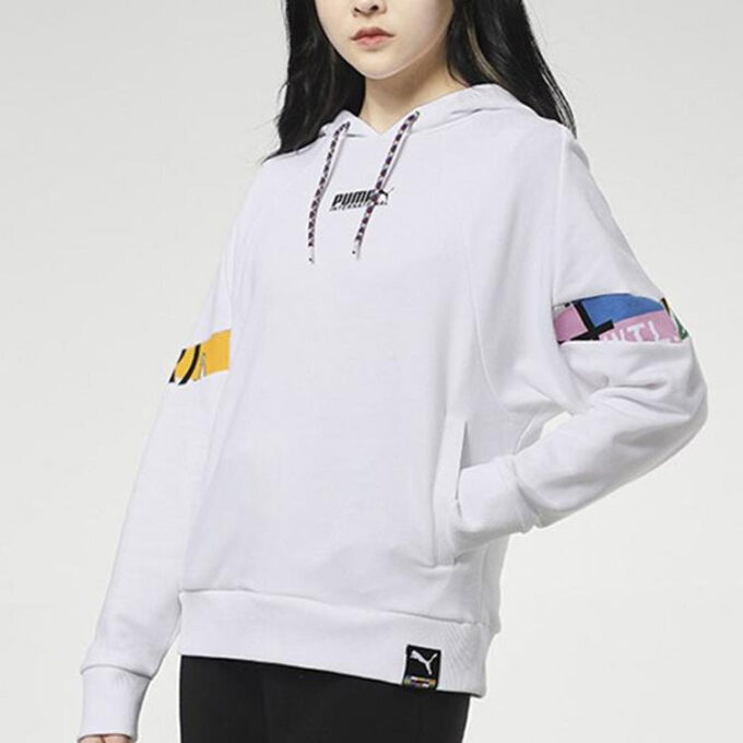 (WMNS) International Hoodie “White Black”