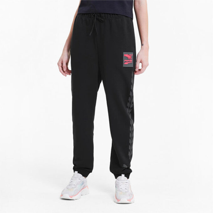 (WMNS) Knitting Sports Trousers Black/Red