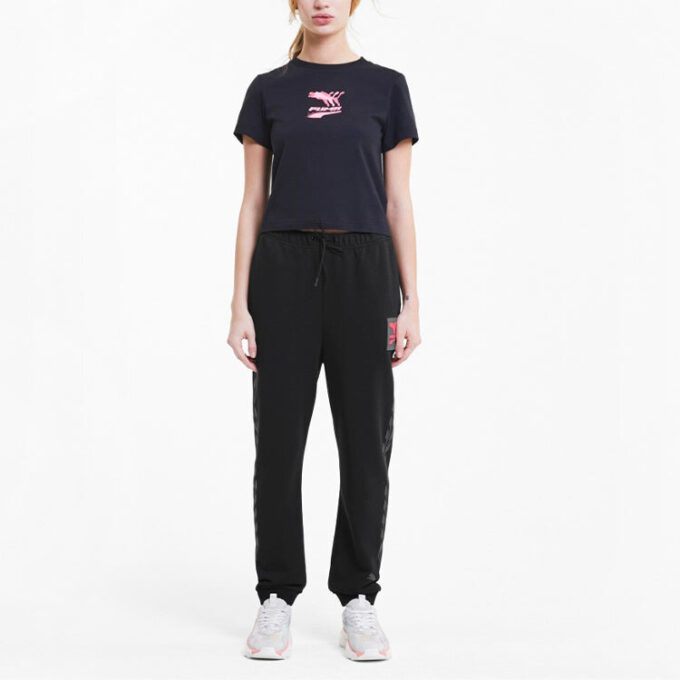 (WMNS) Knitting Sports Trousers Black/Red