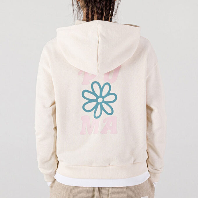 (WMNS) Layered Printing Fake Two Hoodie White