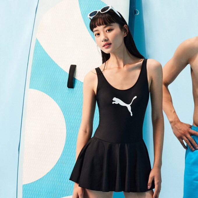 (WMNS) Logo One-Piece Swimsuit “Black”