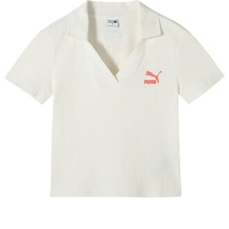 (WMNS) Logo Polo Shirt “Beige Red” (WMNS) Logo Polo Shirt “Beige Red”