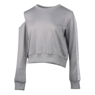 (WMNS) Logo Printing Round-neck Swea Grey