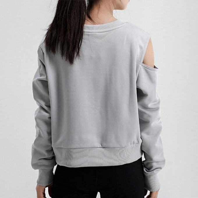 (WMNS) Logo Printing Round-neck Swea Grey