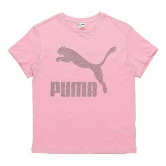 (WMNS) Logo Printing Round-neck Tee Pink