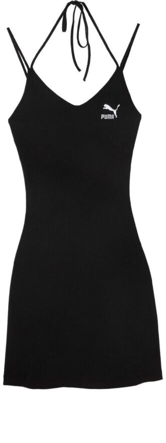 (WMNS) Logo Ribbed Dress “Black”