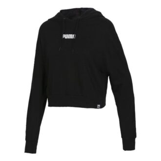 (WMNS) Logo Short Hoodie “Black”