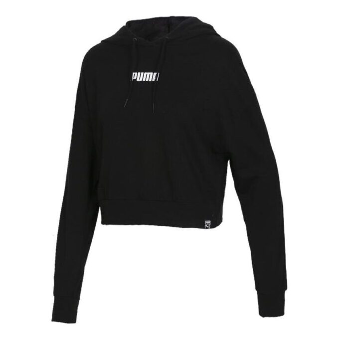 (WMNS) Logo Short Hoodie “Black”
