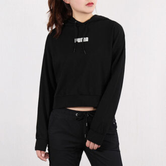 (WMNS) Logo Short Hoodie “Black”