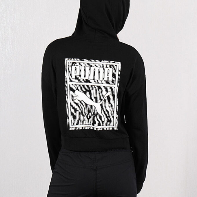 (WMNS) Logo Short Hoodie “Black”