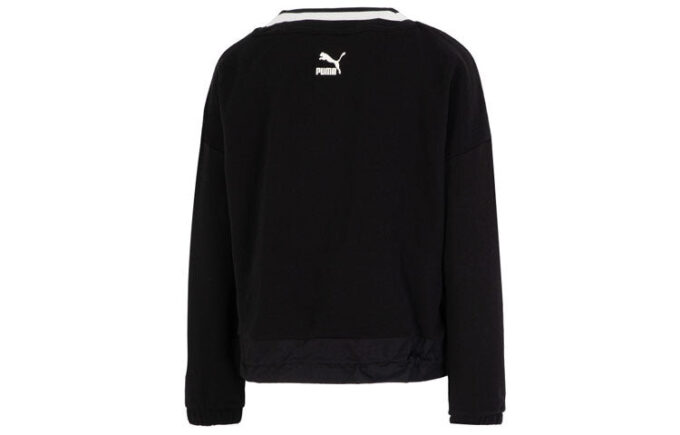 (WMNS) Logo V neck Sweatshirt “Black”