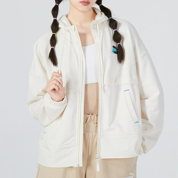 (WMNS) Logo V neck Sweatshirt “White”