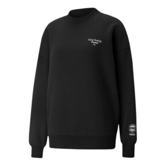 (WMNS) Logo Wellness Club Crewneck Sweatshirt “Black”