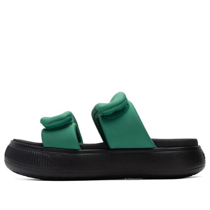 (WMNS) Mayu Puffy Slides “Green Black”
