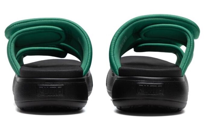 (WMNS) Mayu Puffy Slides “Green Black”