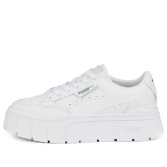 (WMNS) Mayze Stack Leather “Triple White”