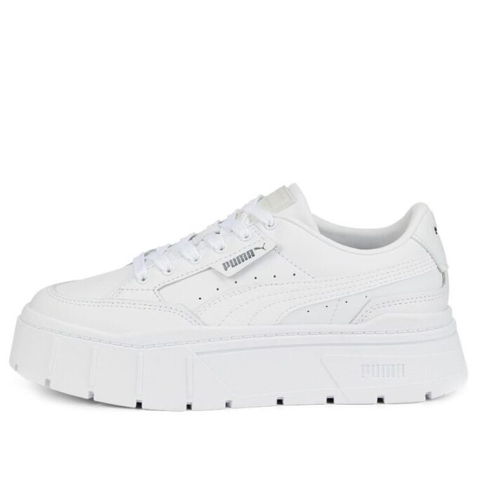 (WMNS) Mayze Stack Leather “Triple White”
